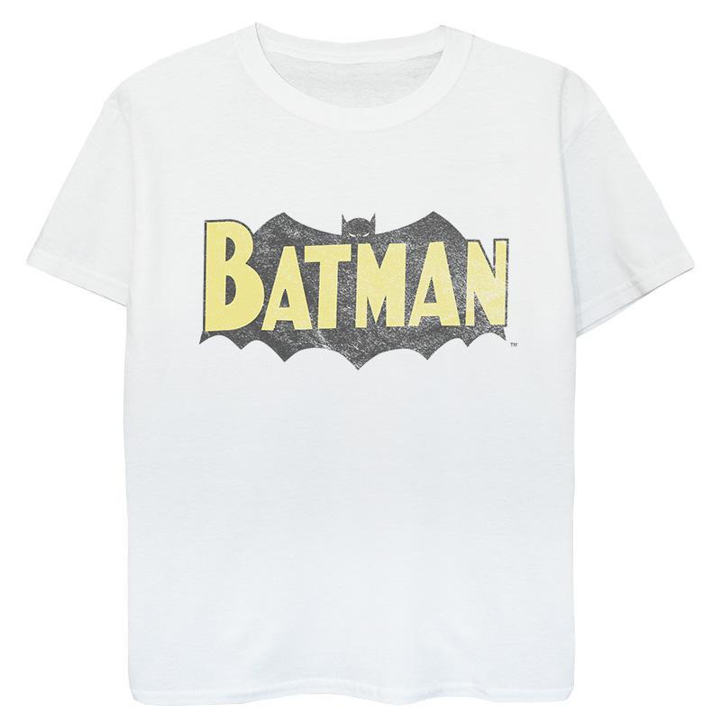 Image of Batman Retro Shield Fade Distress Tshirt Jungen Weiss 104