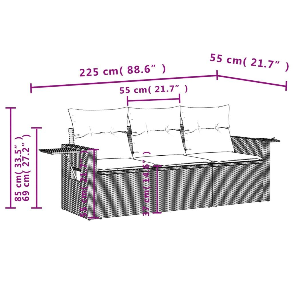 VidaXL Ensemble de canapés de jardin rotin synthétique  