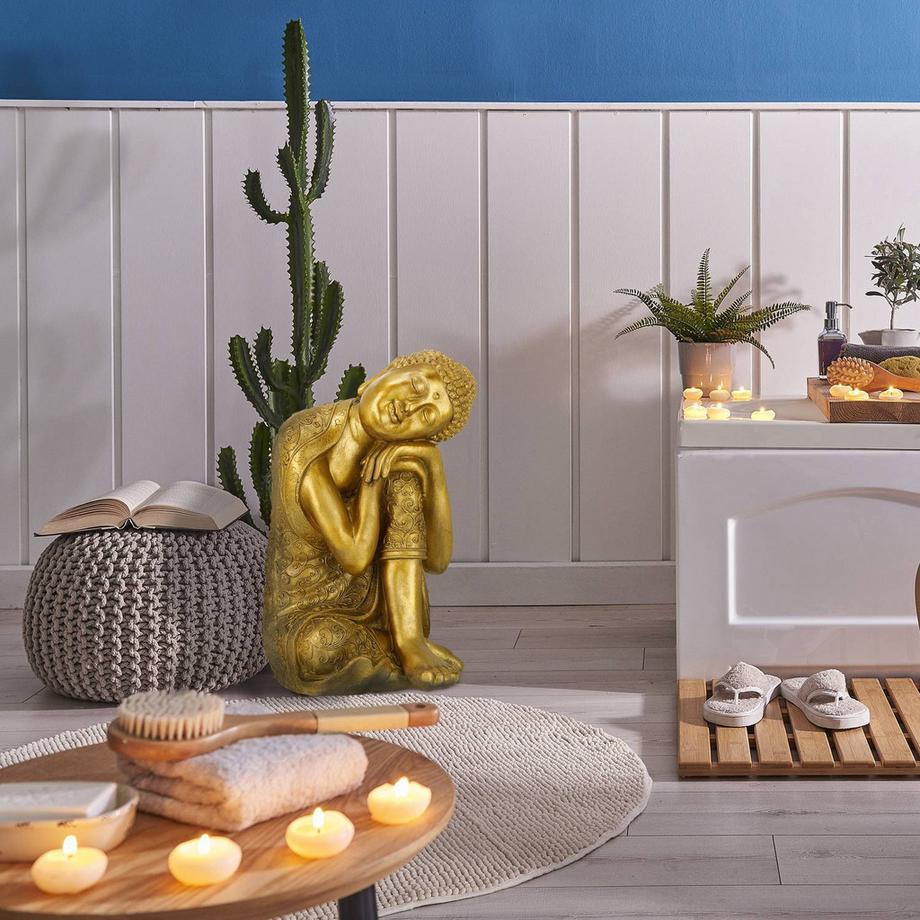 B2X  Buddha-Statue mit Kopf auf Knie 