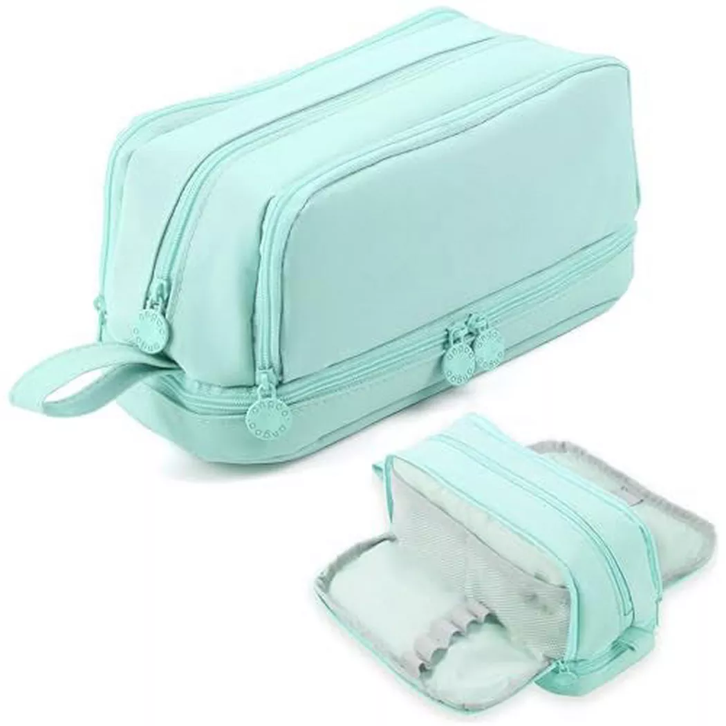 Only-bags.store - Federmäppchen mit großem Fassungsvermögen 3 Fächer Federmäppchen Tragbares Federmäppchen Schule für Schüler, One Size, Mint