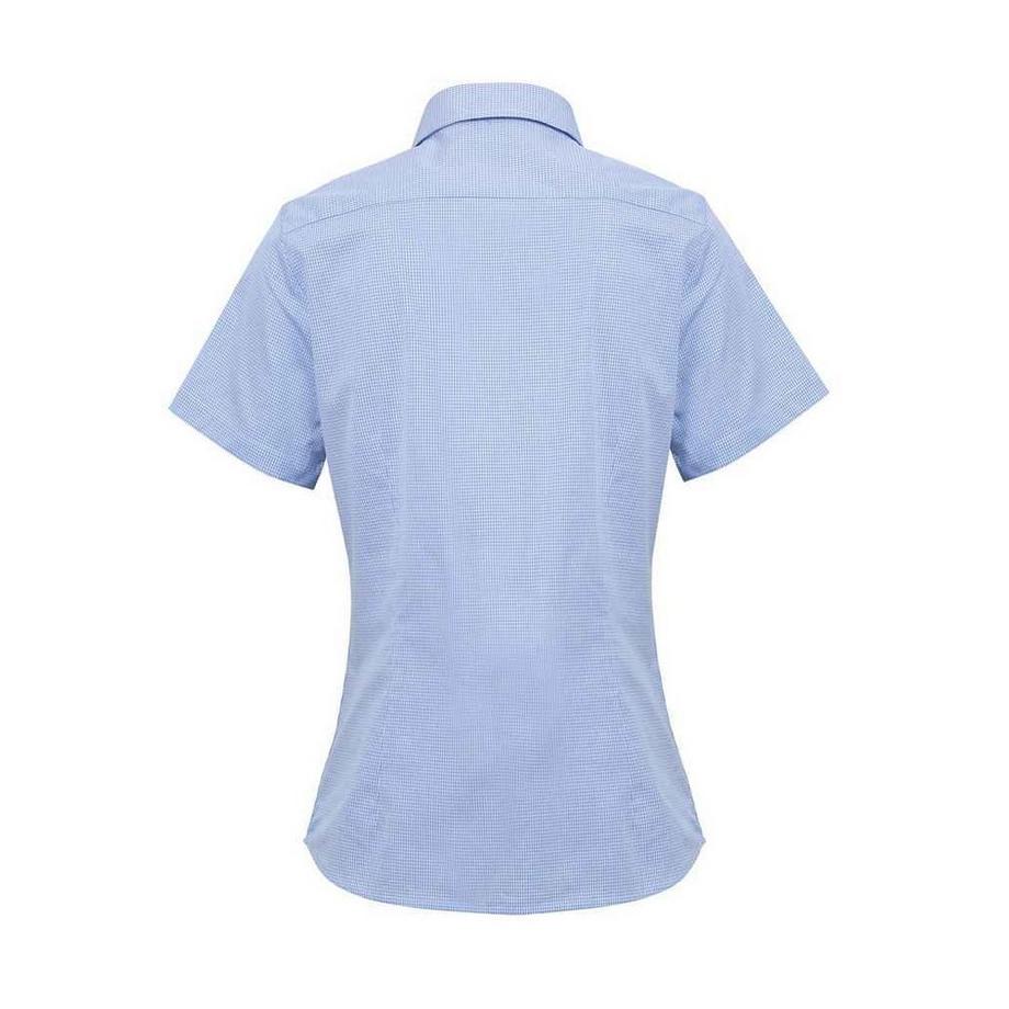 PREMIER Chemisier à Carreaux Micro Gingham Manches Courtes  