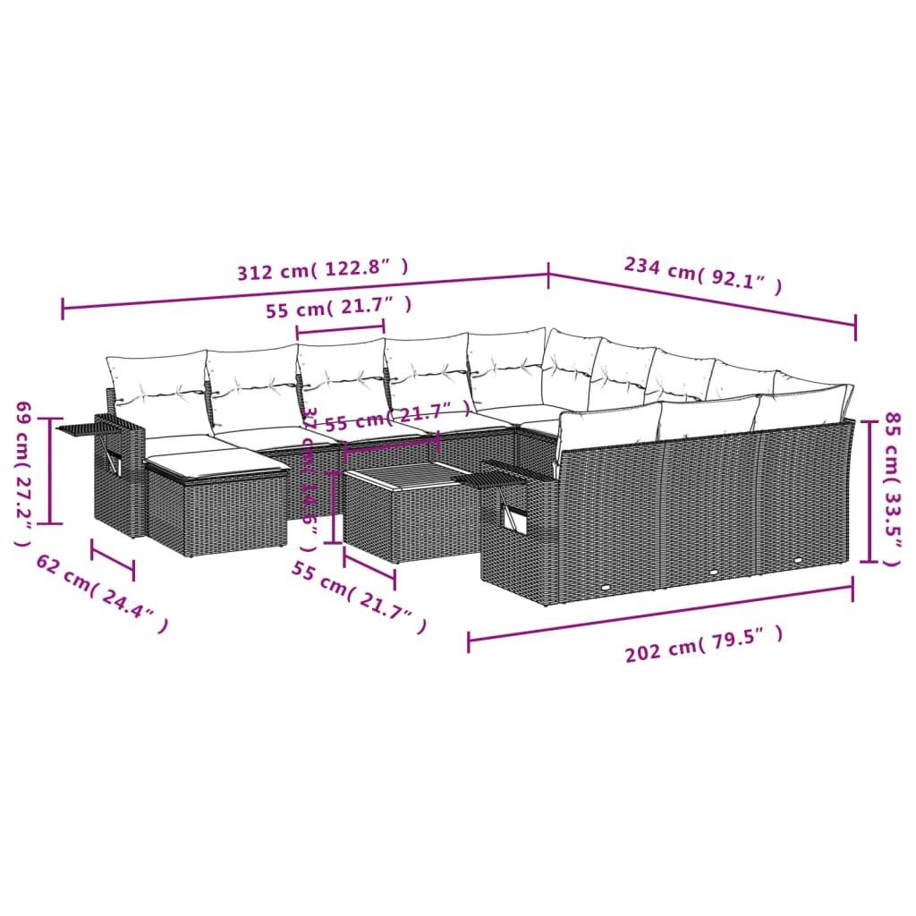 VidaXL Ensemble de canapés de jardin rotin synthétique  