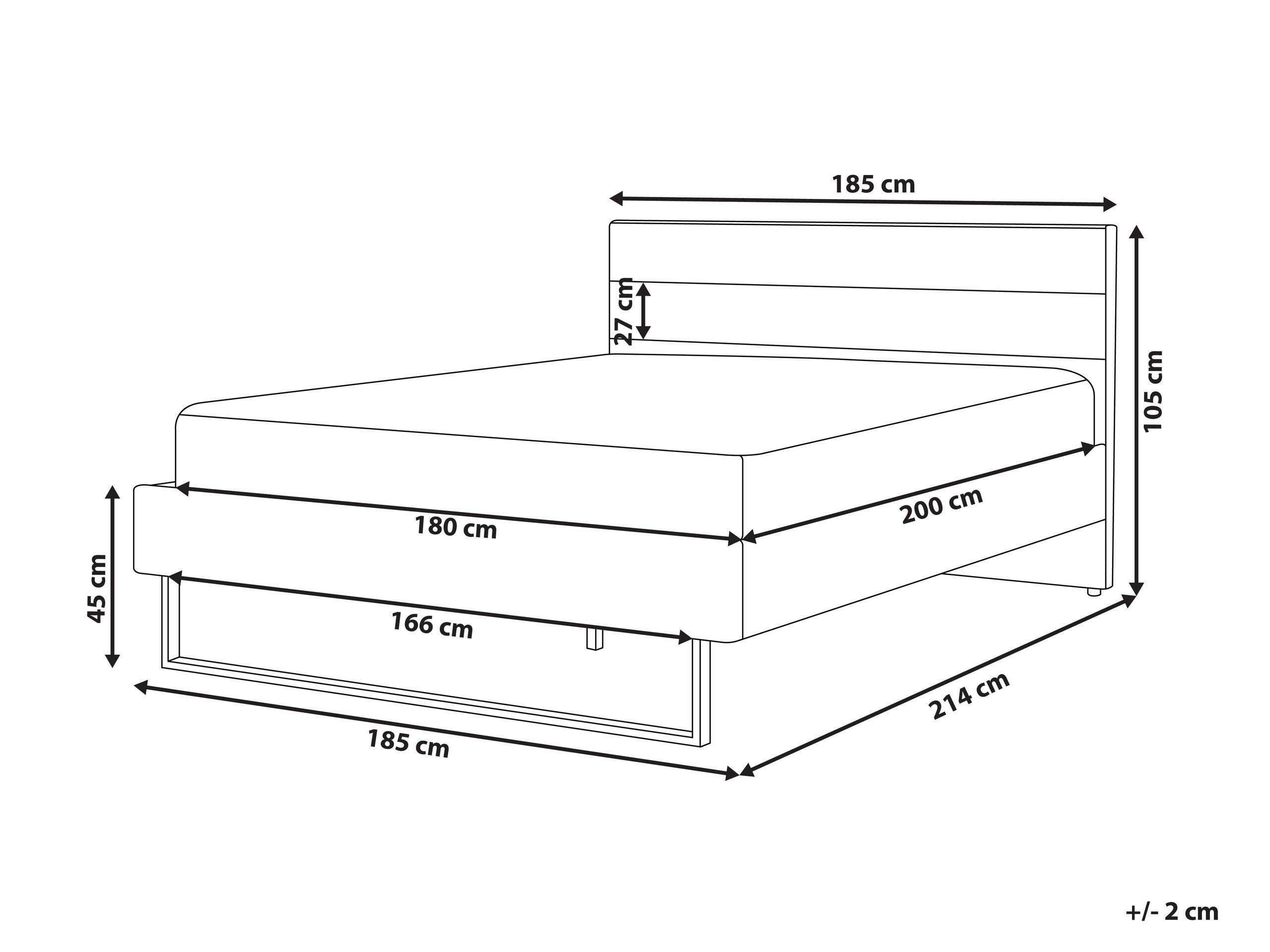 Beliani Letto con rete a doghe en Velluto Moderno BELLOU  