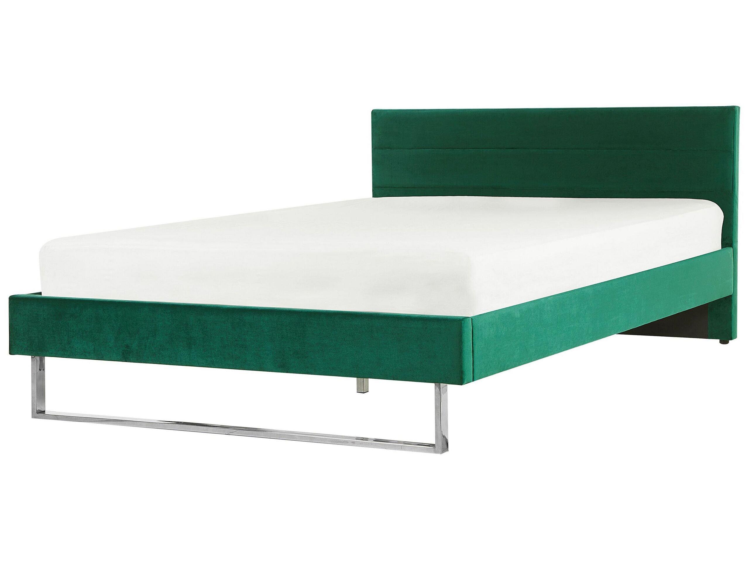 Beliani Letto con rete a doghe en Velluto Moderno BELLOU  