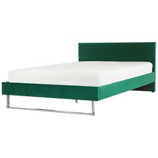 Beliani Letto con rete a doghe en Velluto Moderno BELLOU  