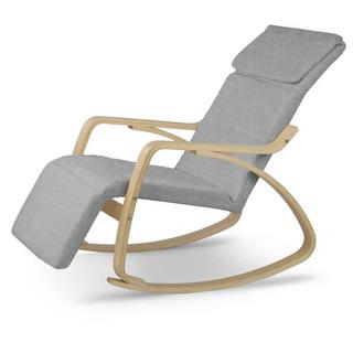 B2X Luxuriöser Schaukelstuhl Suzi – hellgrau  