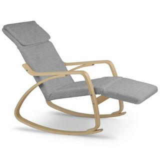 B2X Luxuriöser Schaukelstuhl Suzi – hellgrau  