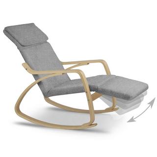 B2X Luxuriöser Schaukelstuhl Suzi – hellgrau  