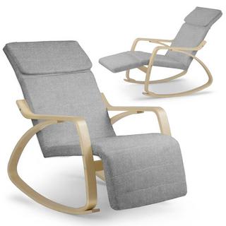 B2X Luxuriöser Schaukelstuhl Suzi – hellgrau  