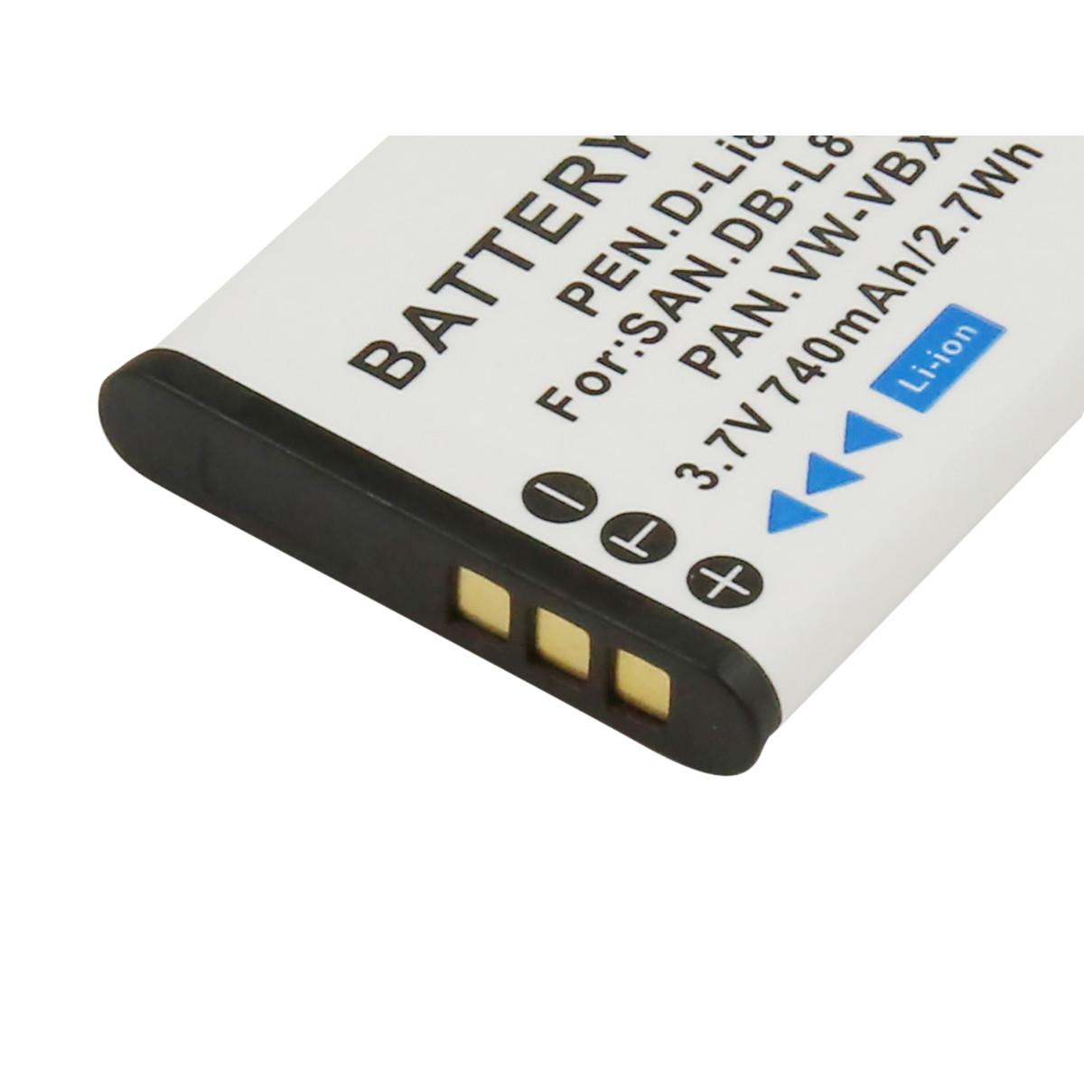 Avizar  Pentax D-Li88 Batteria per fotocamera Li-ion 3.7V 740mAh 2.7Wh 