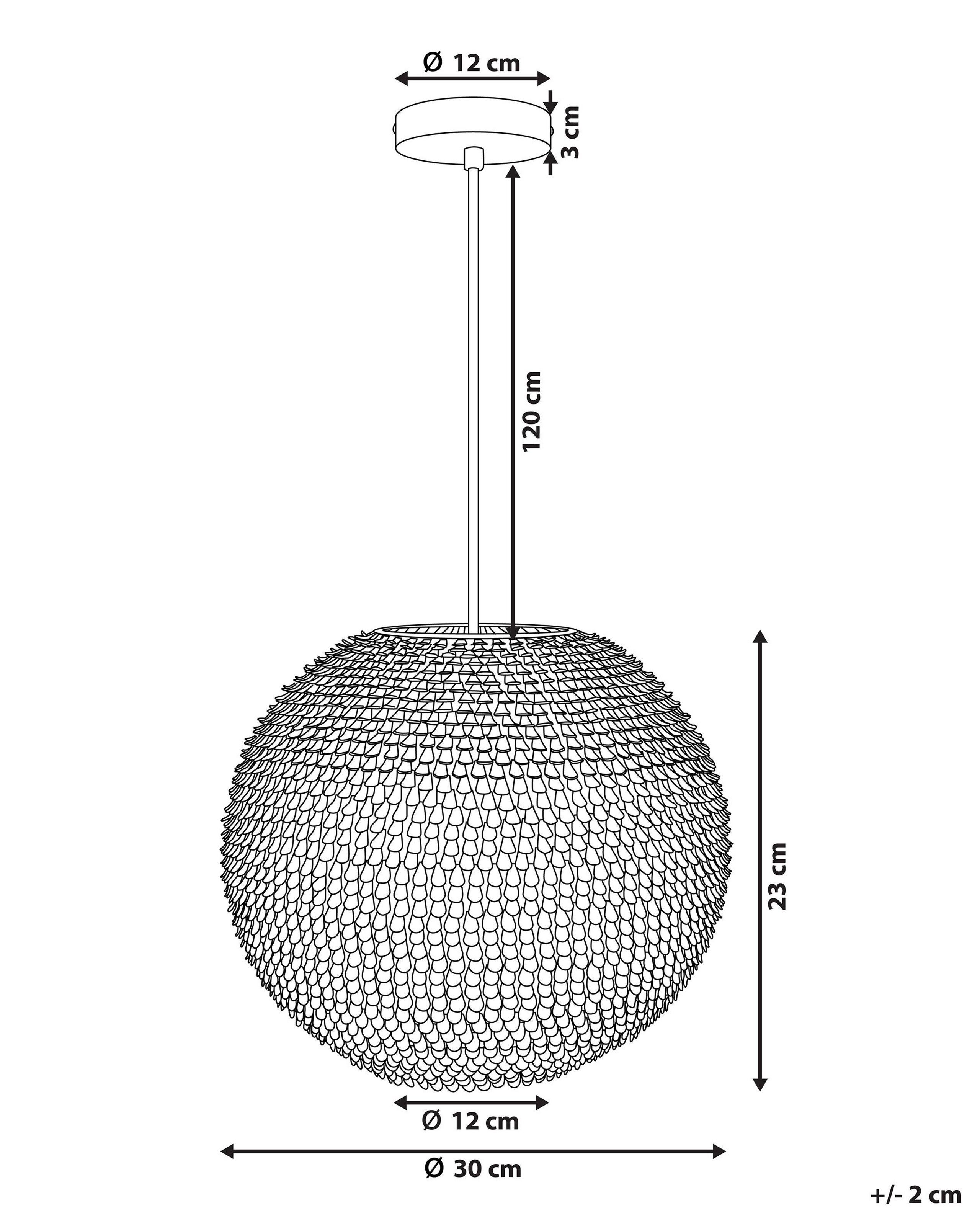 Beliani Lampe suspension en Métal Glamour SEINE  