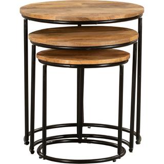 mutoni Table d'appoint Madurai Mango naturel 50 (lot de 3)  