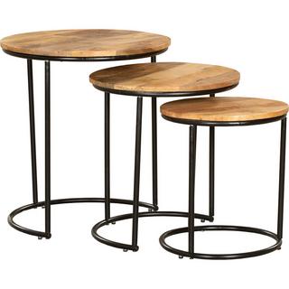 mutoni Table d'appoint Madurai Mango naturel 50 (lot de 3)  