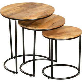 mutoni Table d'appoint Madurai Mango naturel 50 (lot de 3)  