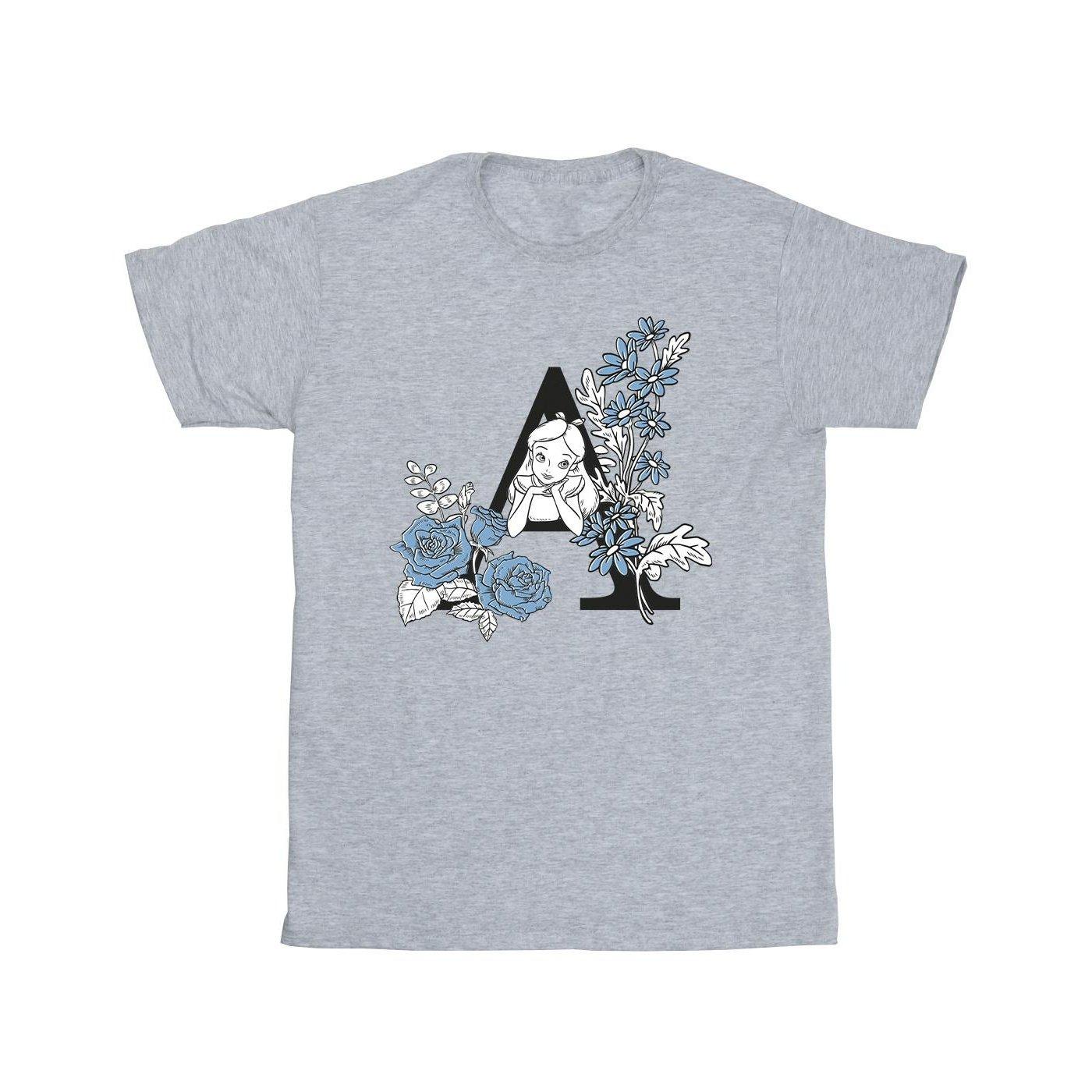 Image of Alice In Wonderland Letter A Tshirt Herren Grau 3XL