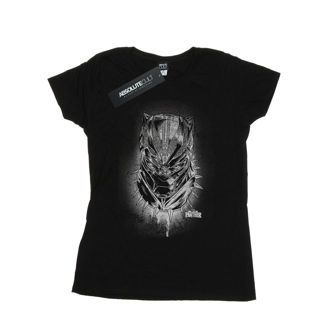 Image of Black Panther Spray Headshot Tshirt Damen Schwarz S