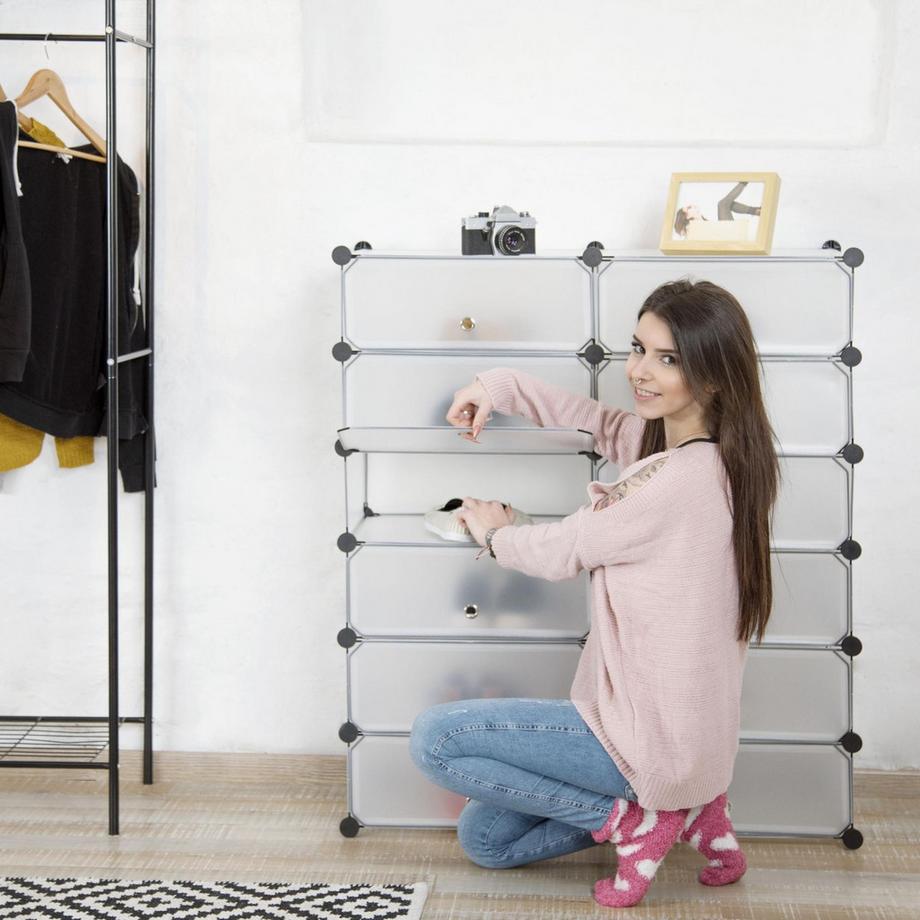 Northix Schuhschrank mit 12 Fächern  