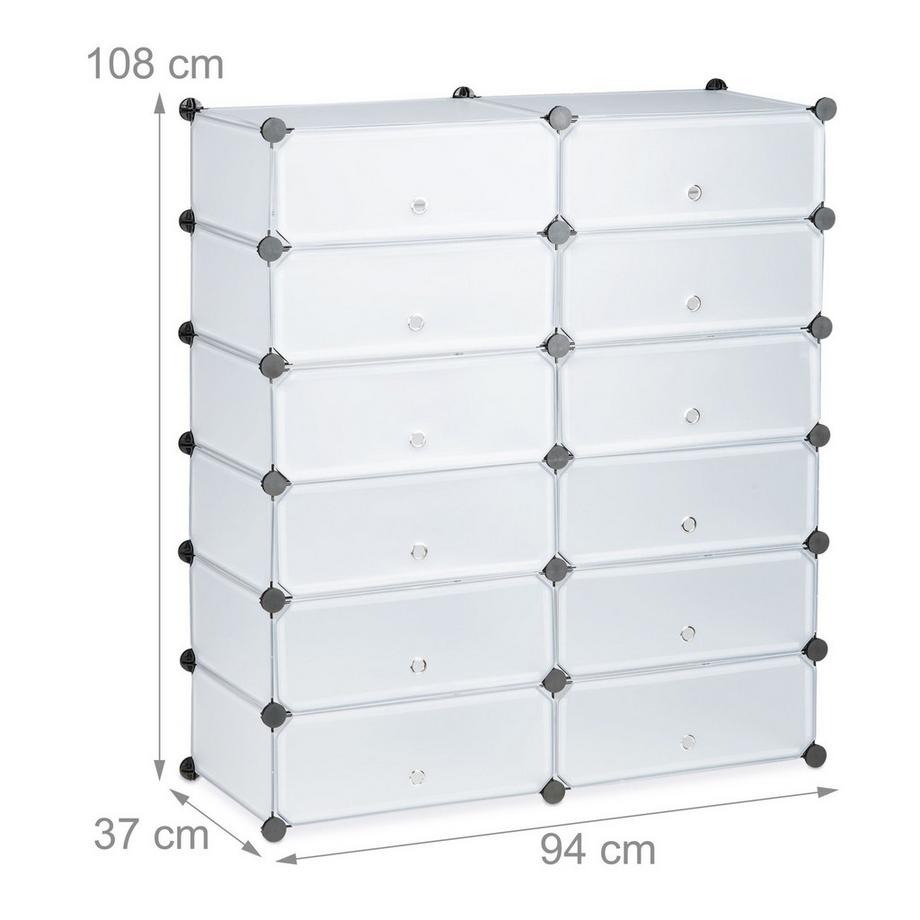 Northix Schuhschrank mit 12 Fächern  
