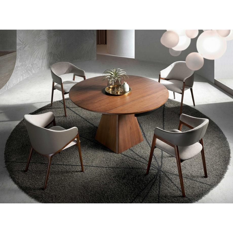 ANGEL CERDA Chaise en tissu gris et vison foncé en similicuir  