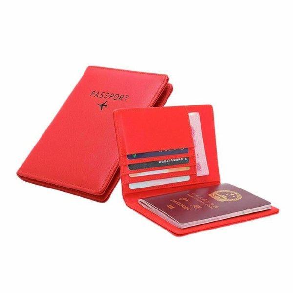 eStore  Porte-passeport en cuir PU, Rouge 