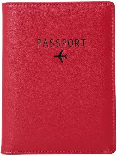 eStore  Porte-passeport en cuir PU, Rouge 