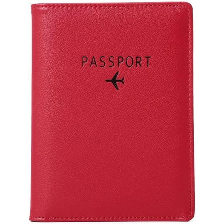 eStore  Porta passaporto in pelle PU, Rosso 