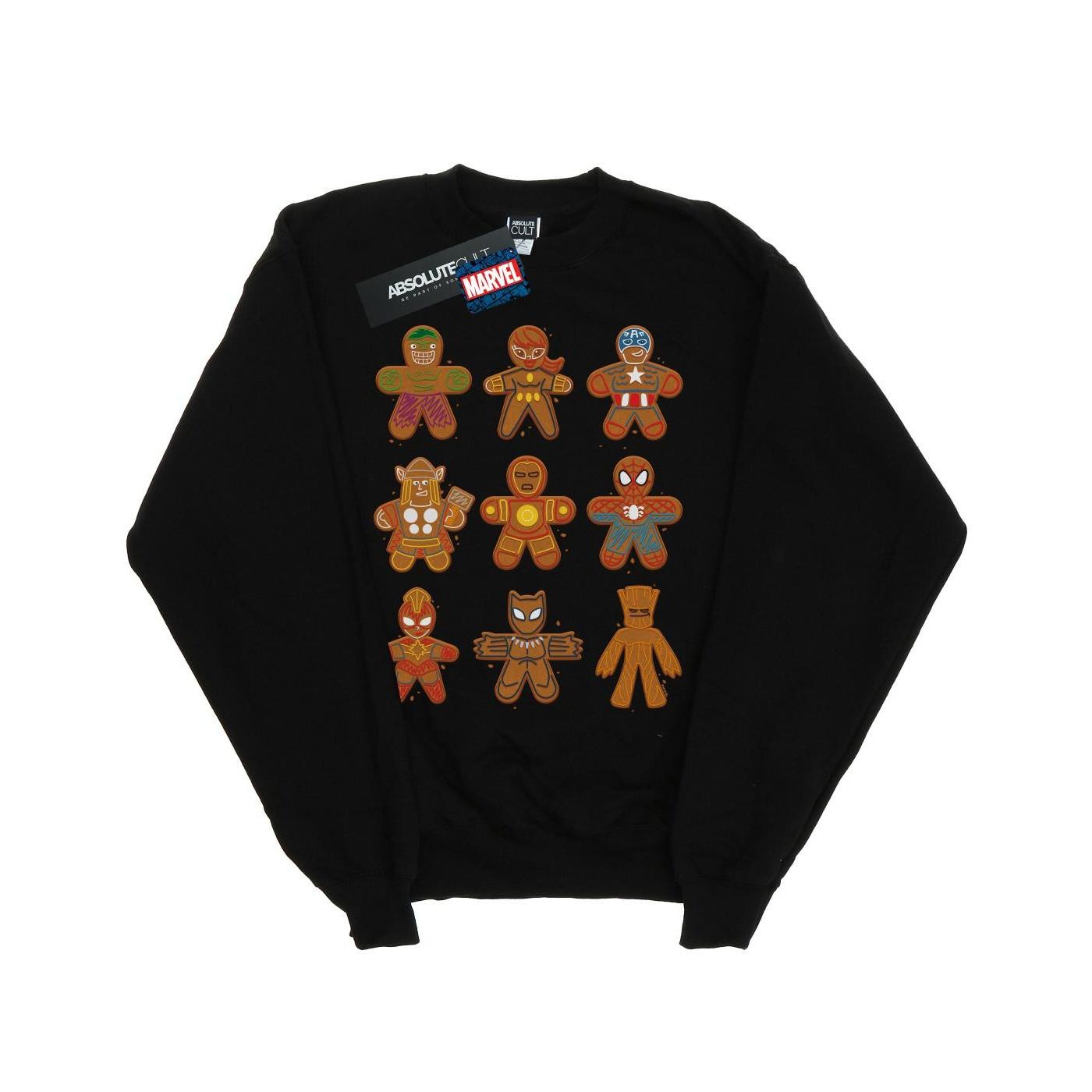 Image of Avengers Christmas Gingerbread Sweatshirt Herren Schwarz L
