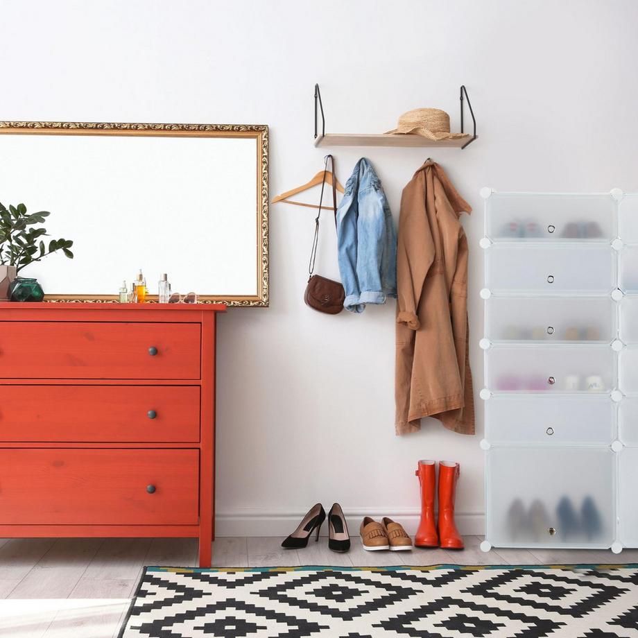 Northix Étagère à chaussures en plastique avec 12 compartiments  