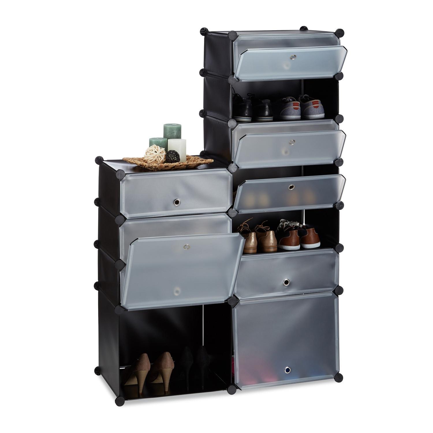 Northix Schuhregal aus Kunststoff mit 12 Fächern  