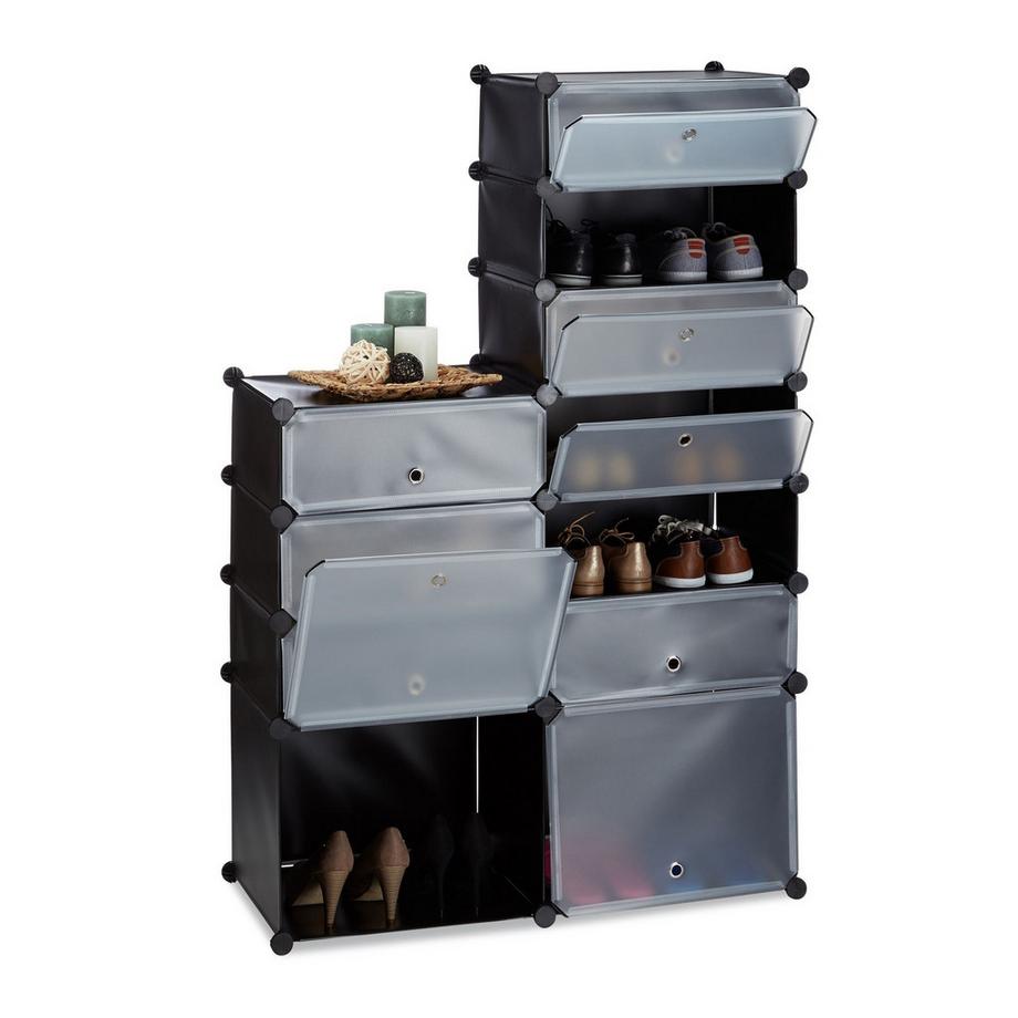 Northix Étagère à chaussures en plastique avec 12 compartiments  