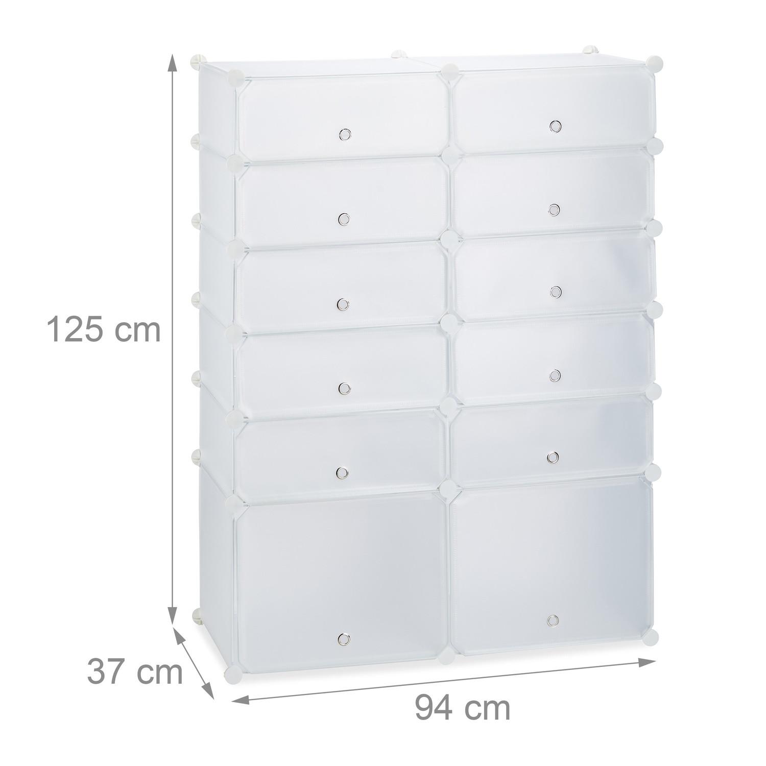 Northix Schuhregal aus Kunststoff mit 12 Fächern  