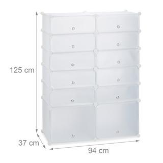 Northix Schuhregal aus Kunststoff mit 12 Fächern  