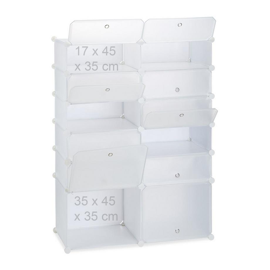 Northix Étagère à chaussures en plastique avec 12 compartiments  