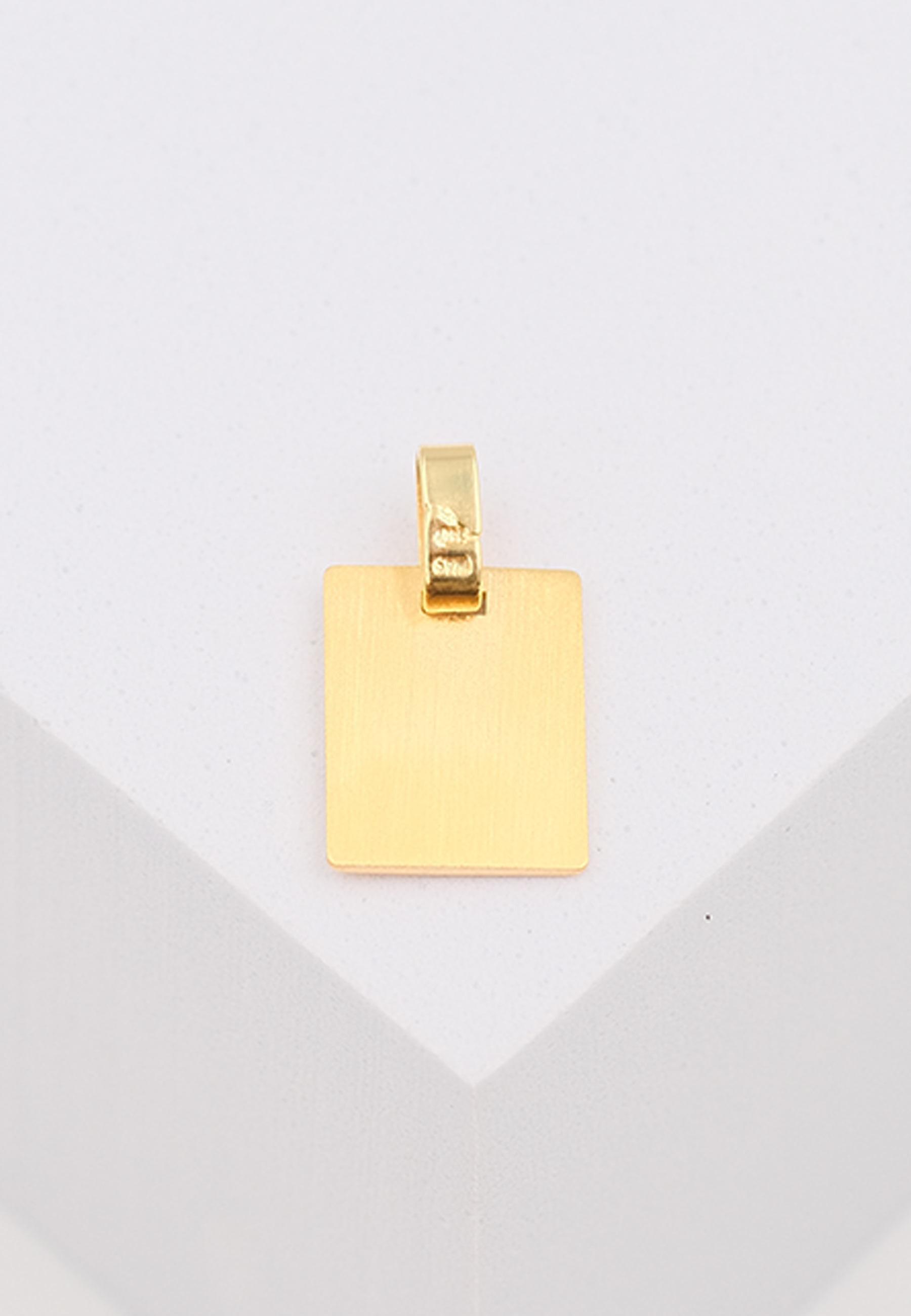 MUAU Schmuck  Pendentif ange en or jaune 750 plaque de gravure, 16x10mm 