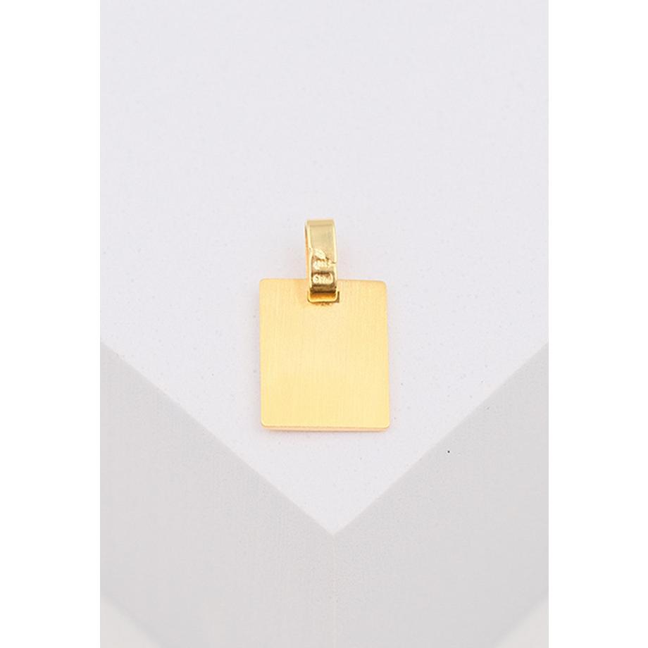 MUAU Schmuck  Engel Anhänger Gelbgold 750 Gravurplatte, 16x10mm 