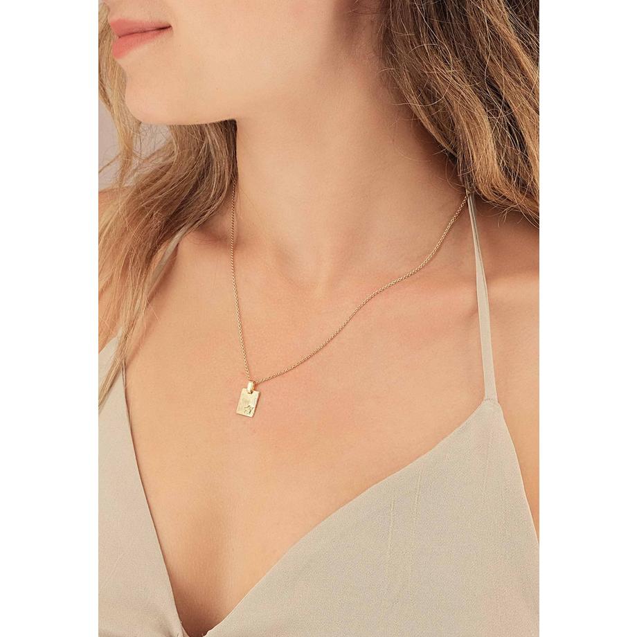 MUAU Schmuck  Engel Anhänger Gelbgold 750 Gravurplatte, 16x10mm 