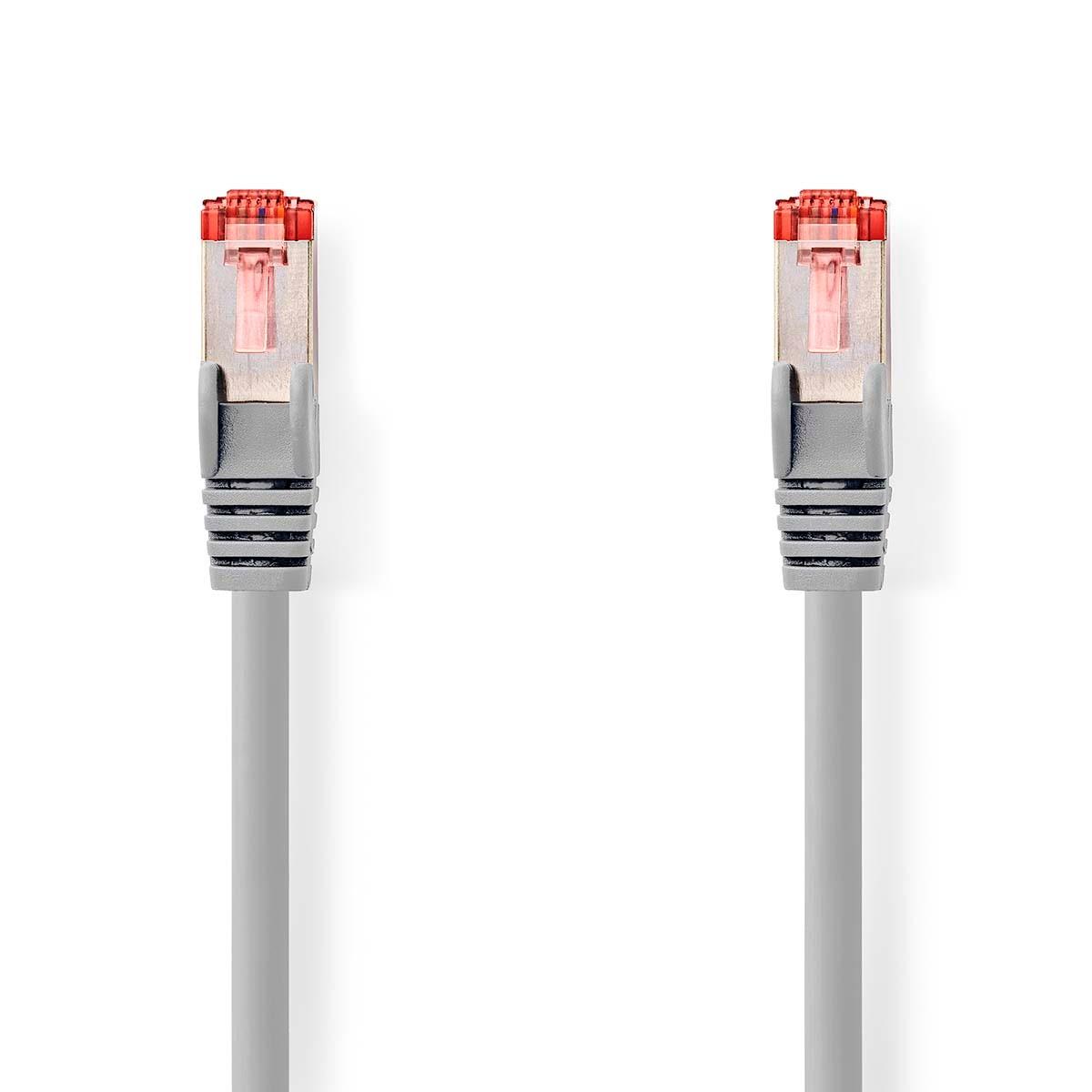 Image of CAT6-Netzwerkkabel | RJ45-Stecker | RJ45-Stecker | S/FTP | 1,00m | Rund | LSZH | Grau | Etikett