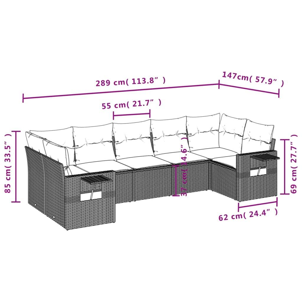 VidaXL set divano da giardino Polirattan  