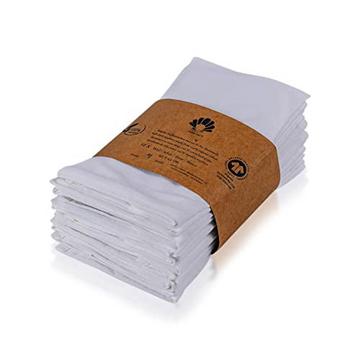 6 serviettes de table agréablement douces blanches I 100% coton biologique durable