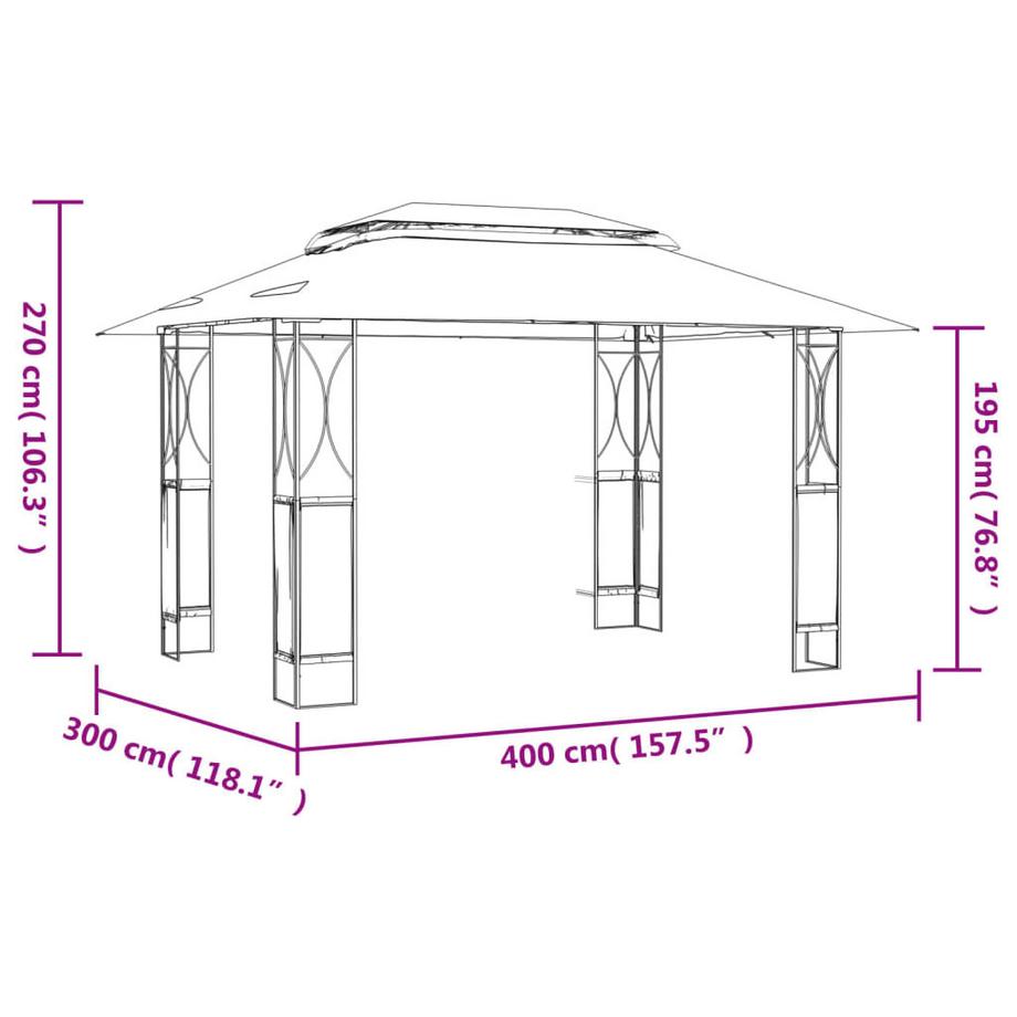 VidaXL gazebo Acciaio  