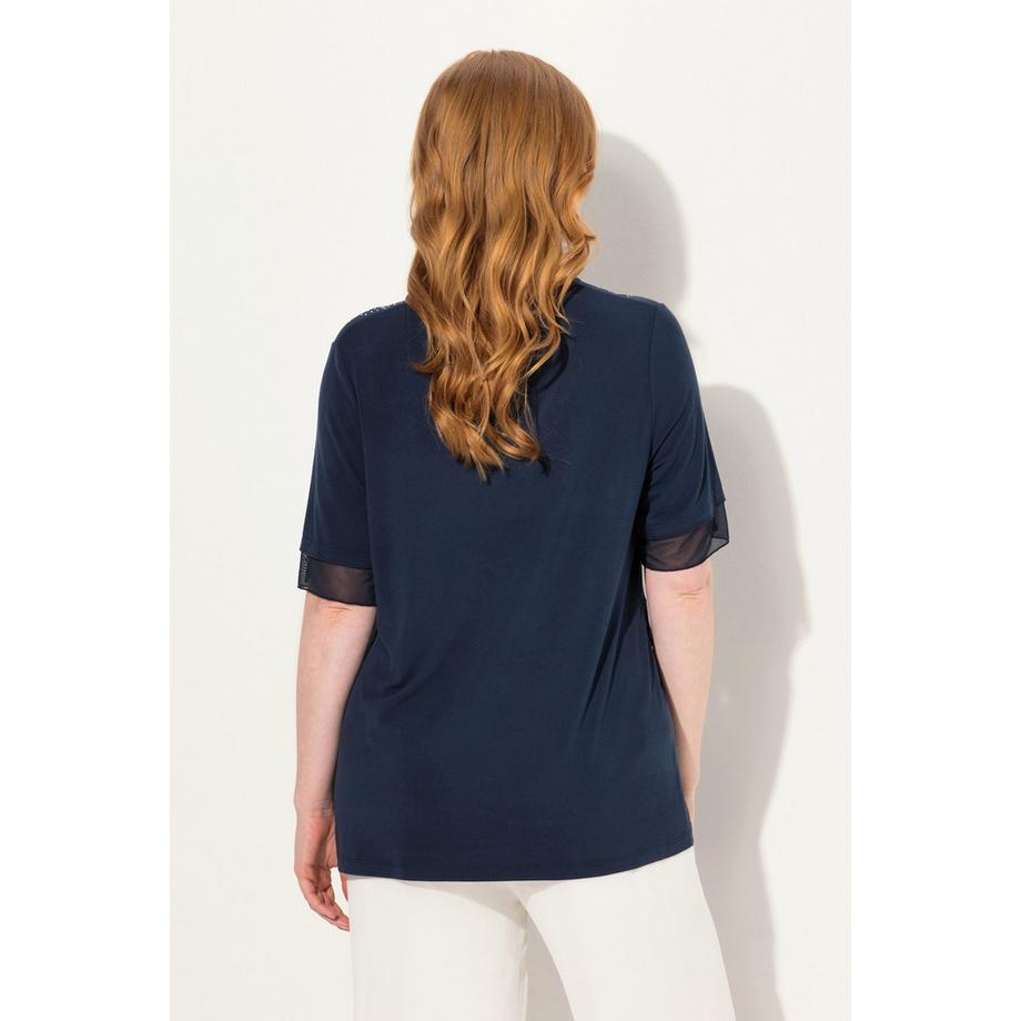 Ulla Popken Chemisier Effet Superposition Mesh Jersey Ourlet Asymétrique  