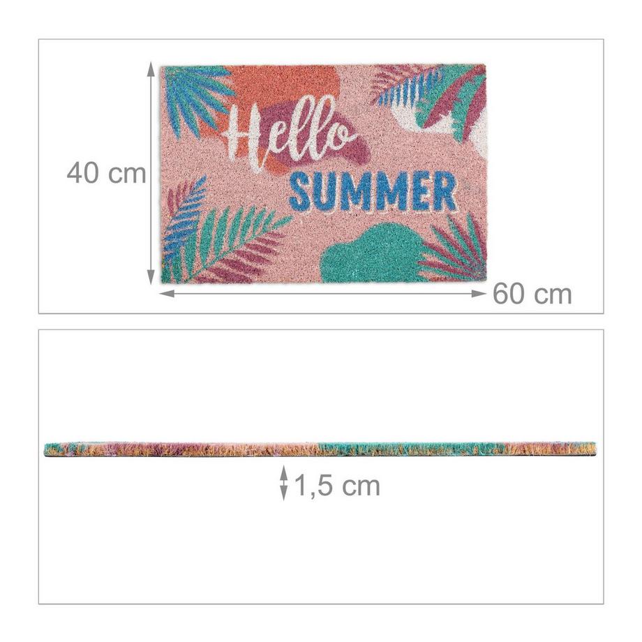 B2X Fußmatte aus Kokosfaser Hello Summer  