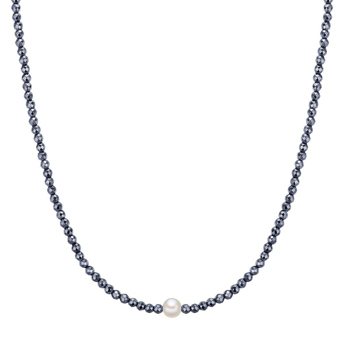 Image of Perlen-kette Unisex Silber 40cm