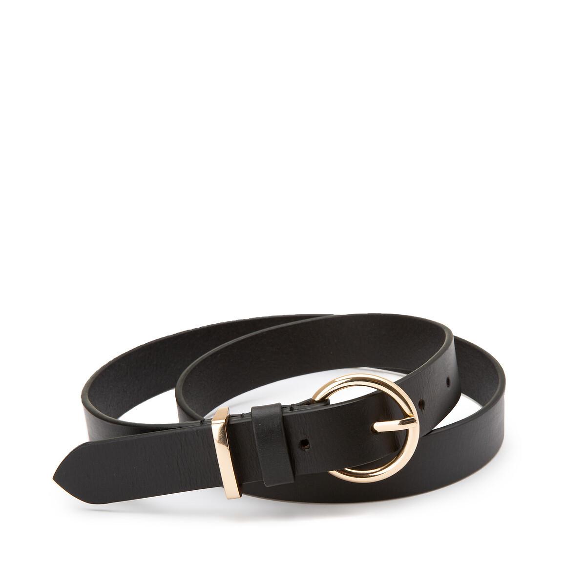 La Redoute Collections  Ceinture en cuir boucle dorée 