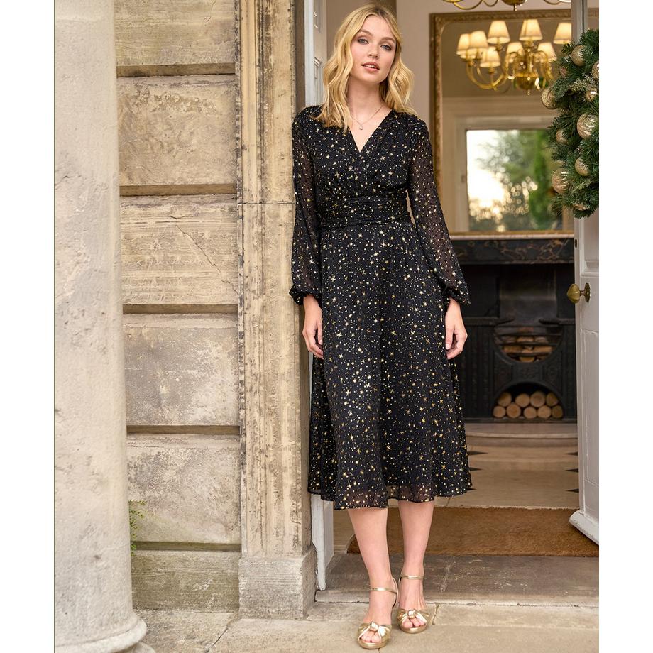 Joe Browns Abito Midi Incrociato Festivo Stampa Stelle  