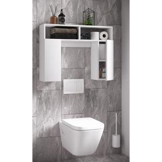 VCM Holz Wandregal Hängeregal Überbau WC Toilette Badmöbel Waschmaschine Schrank Regal Tinoli S  