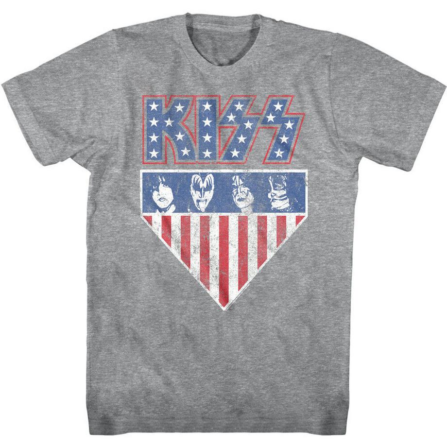 KISS American Flag Grafikdruck T-Shirt  