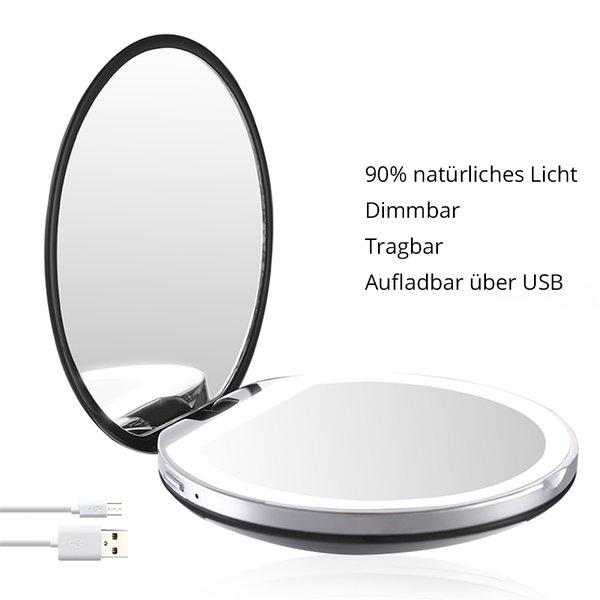 AILORIA MAQUILLAGE Taschenspiegel mit dimmbarer LED-Beleuchtung (USB)  