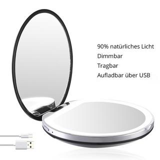 AILORIA MAQUILLAGE Specchio tascabile con illuminazione LED regolabile (USB)  