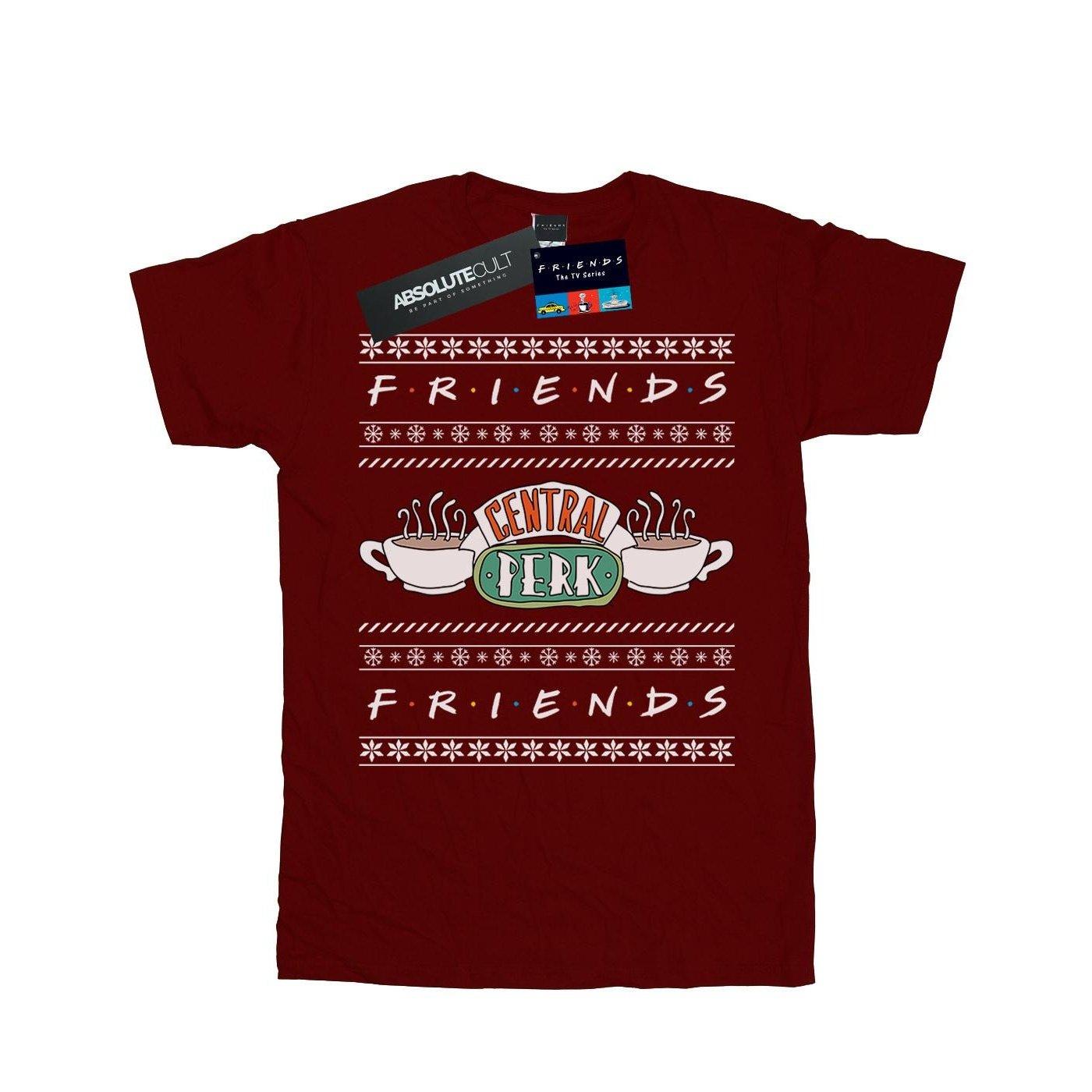 Image of Fair Isle Central Perk Tshirt Jungen Weinrot 116